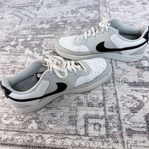 Nike Court Vision White Grey and Black Athletic Shoes